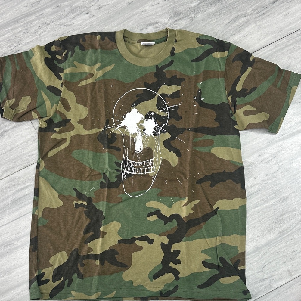 Supreme Green Camouflage Skull Tee
